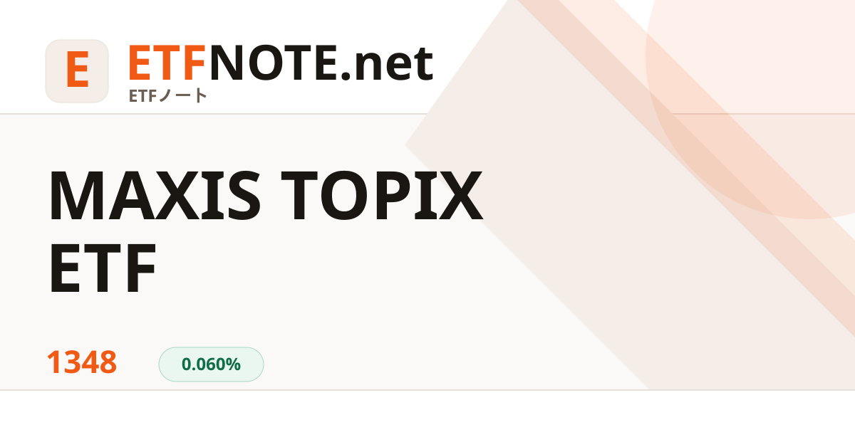 1348 MAXIS TOPIX ETF | TOPIX | TSE | ETF Note